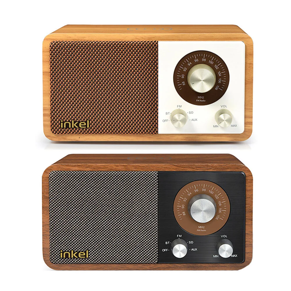 INKEL 무선충전 블루투스스피커 ANALOGE (색상: 메이플만)