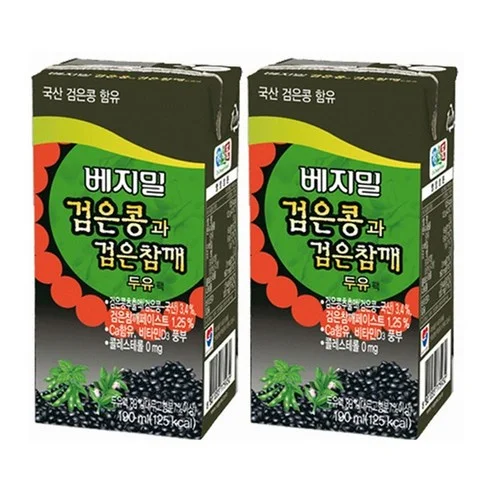 베지밀 검은콩과 검은참깨 두유, 190ml 24개