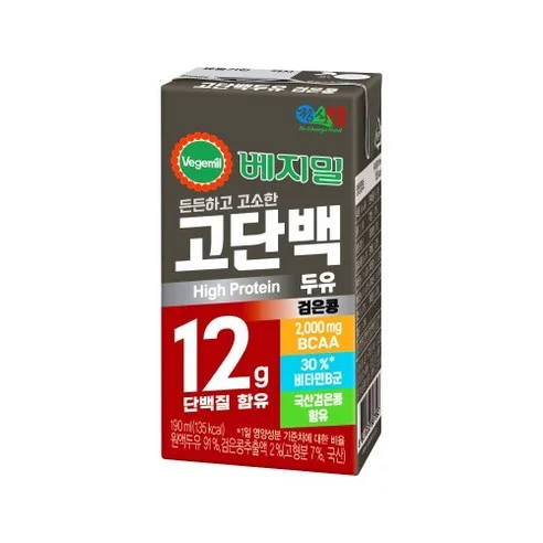 베지밀 고단백 두유 검은콩 190ml 24개