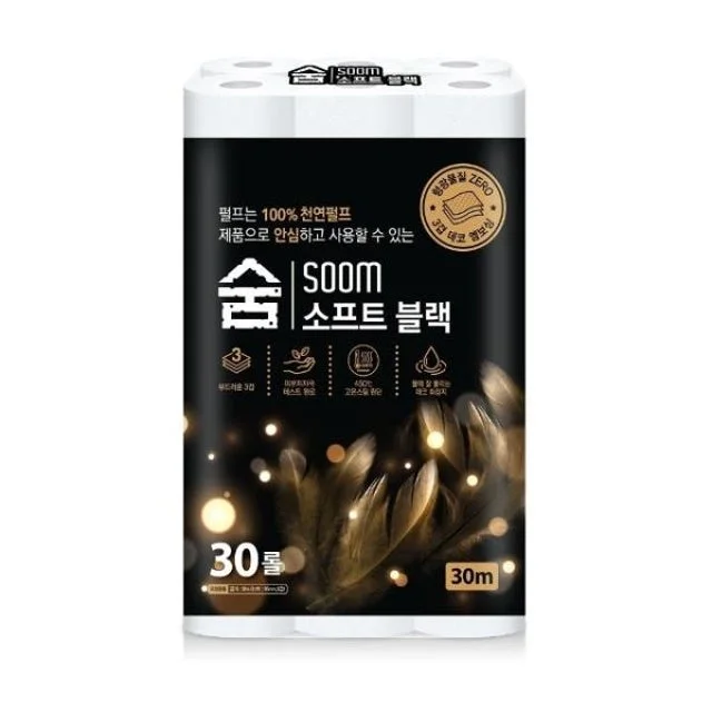 숨 소프트블랙 두루마리휴지 30롤3겹 30m