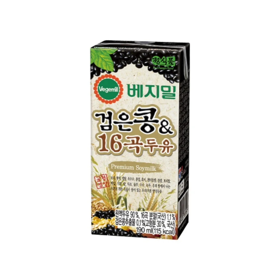 베지밀 검은콩과 16곡 두유 190ml 24개