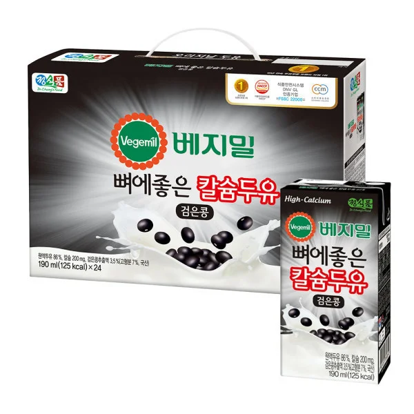 베지밀 뼈에좋은 칼슘 두유 검은콩 190ml 24개